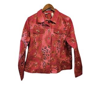 French Laundry Womens Casual Jacket Shacket Large Cotton Blend Art to Wear EUC